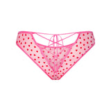 NOVELTY INTIMATES LACE UP BIKINI | PINK HEART PRINT