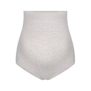 COTTON JERSEY MATERNITY HIGH-WAISTED BRIEF | LIGHT HEATHER GREY