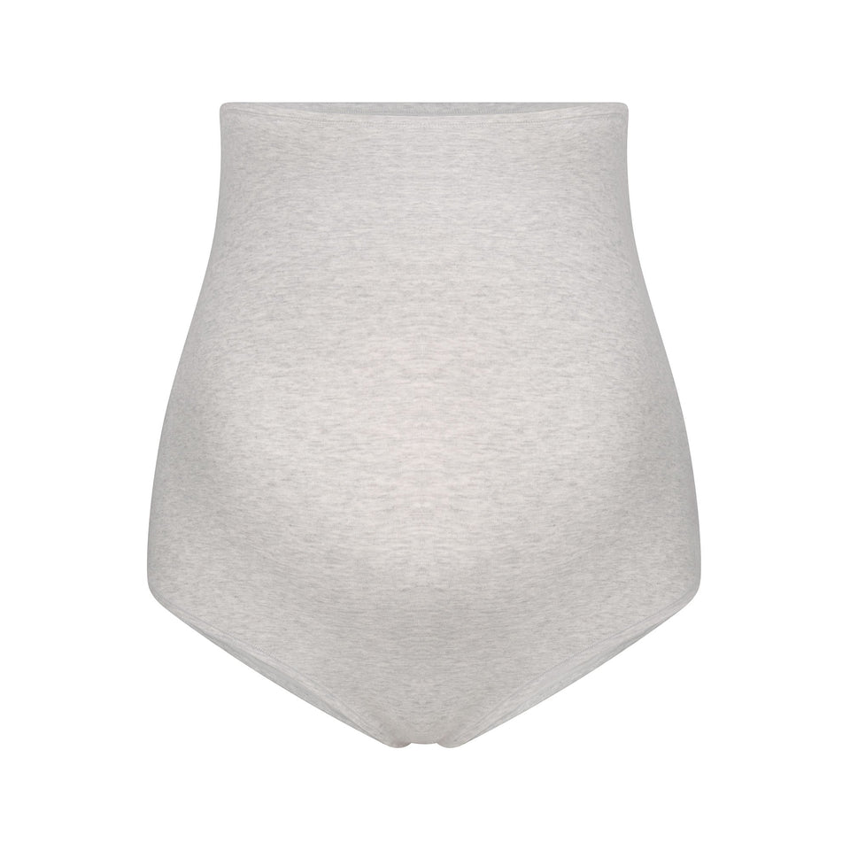 COTTON JERSEY MATERNITY HIGH-WAISTED BRIEF | LIGHT HEATHER GREY