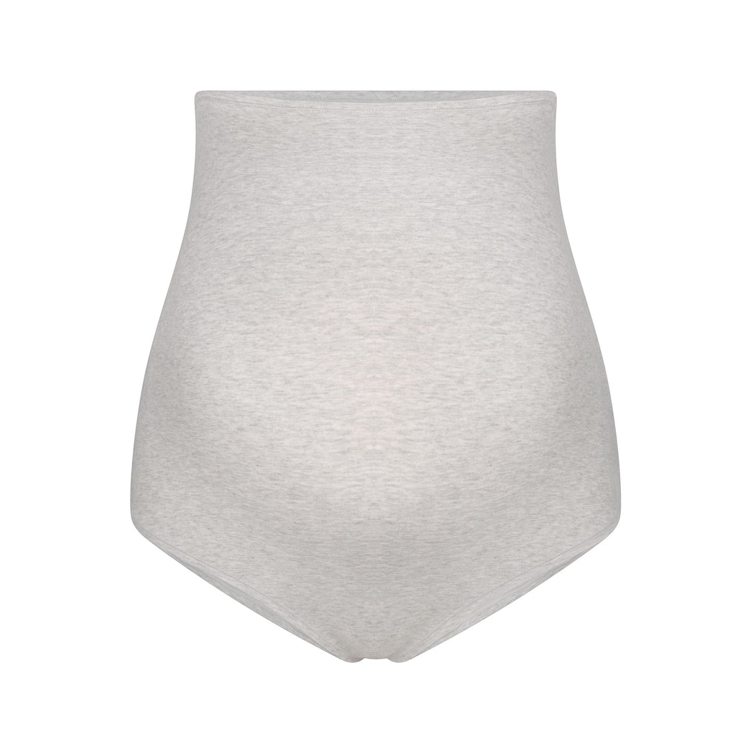 COTTON JERSEY MATERNITY HIGH-WAISTED BRIEF | LIGHT HEATHER GREY
