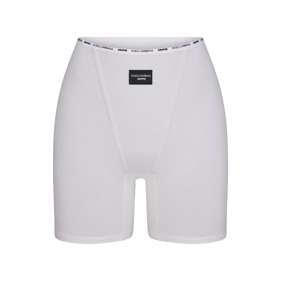 DOLCE&GABBANA X SKIMS COTTON JERSEY BOXER | SNOW