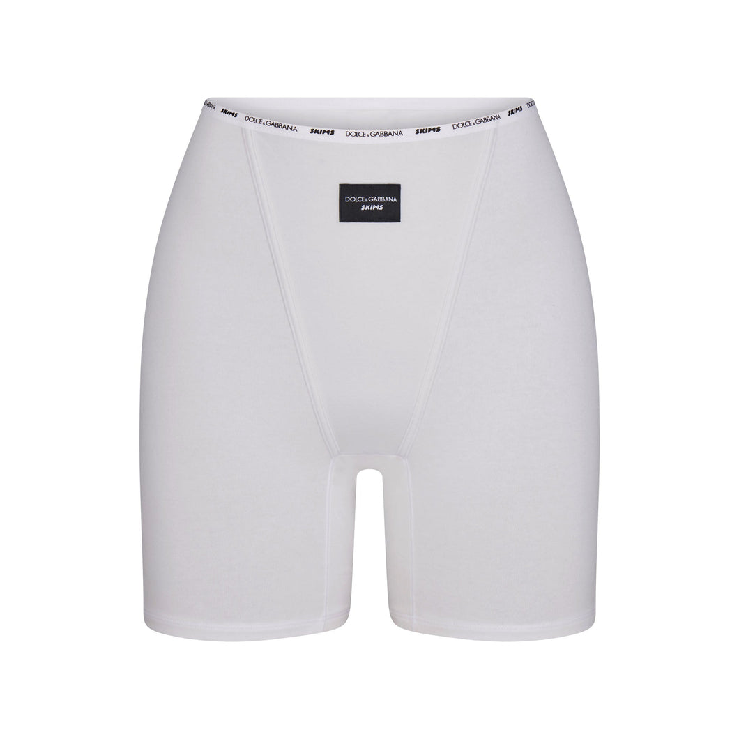 DOLCE&GABBANA X SKIMS COTTON JERSEY BOXER | SNOW