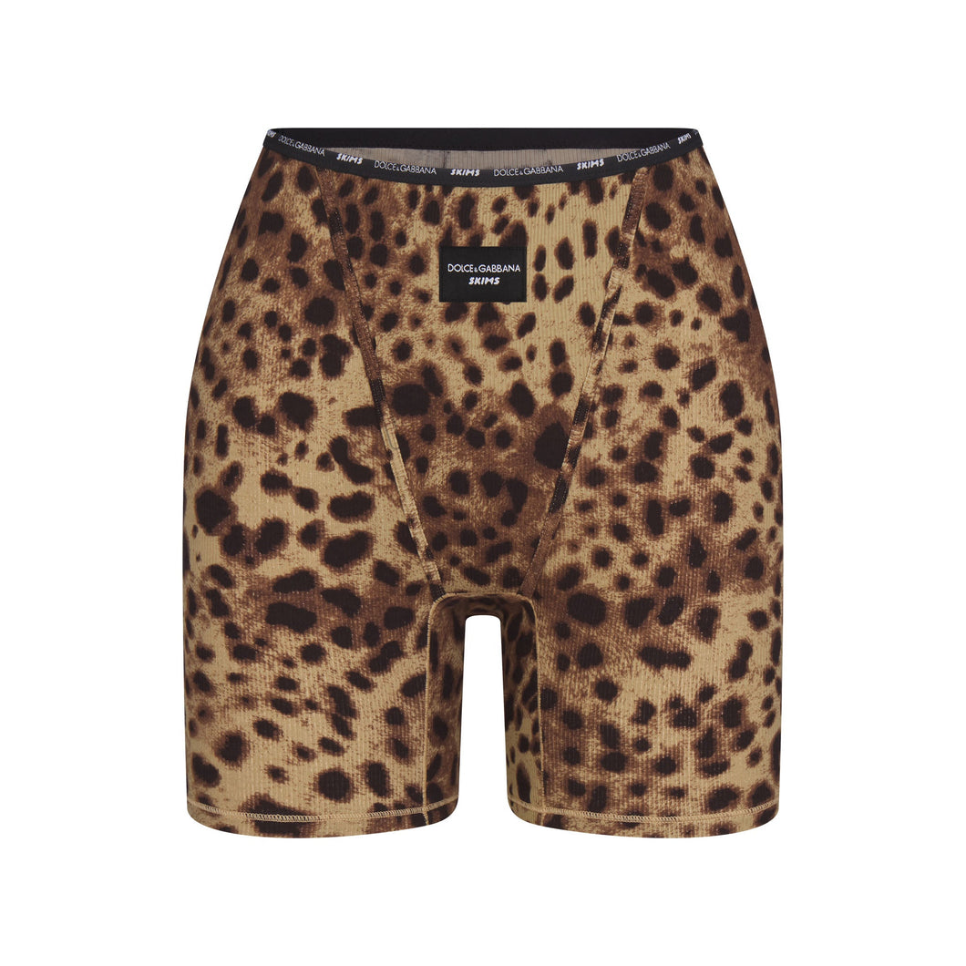 DOLCE&GABBANA X SKIMS COTTON RIB BOXER | LEOPARD
