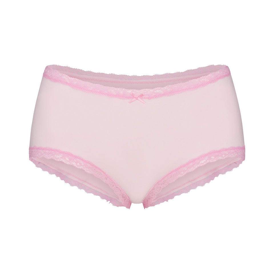 LIGHTWEIGHT COTTON LACE BOY SHORT | CHERRY BLOSSOM