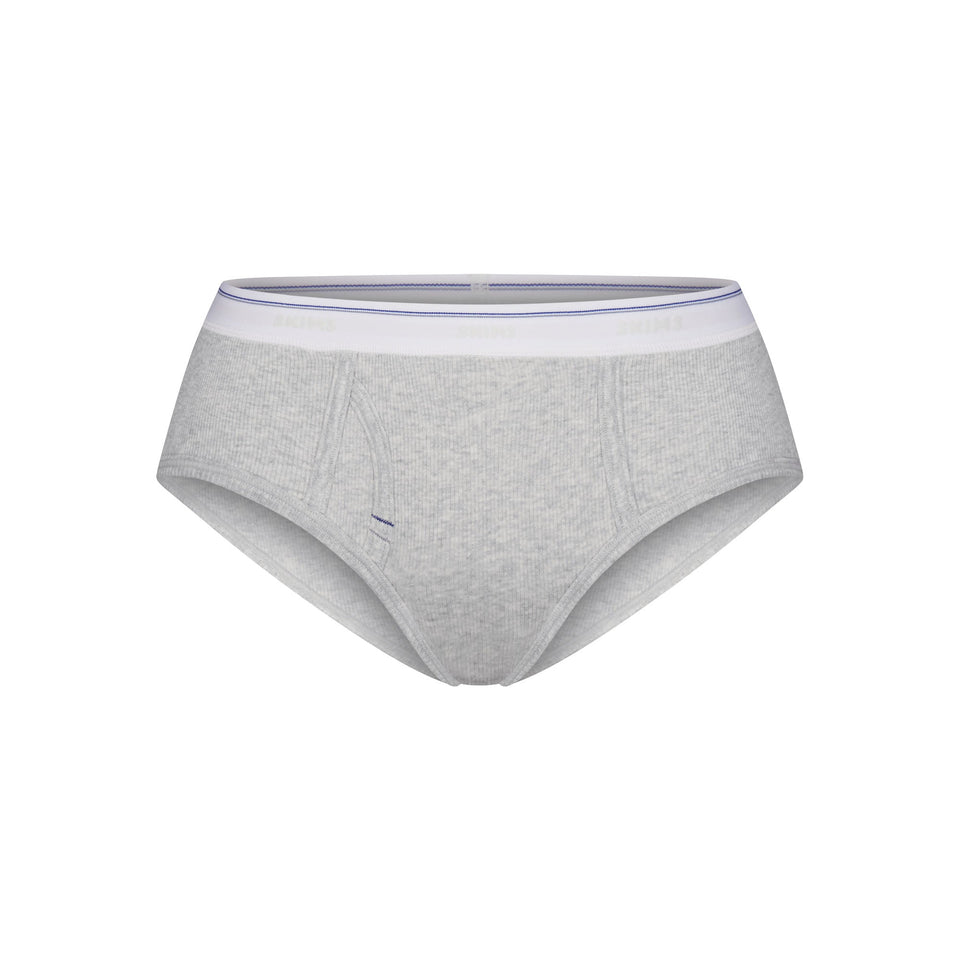 COTTON RIB HIPSTER | LIGHT HEATHER GREY STRIPE