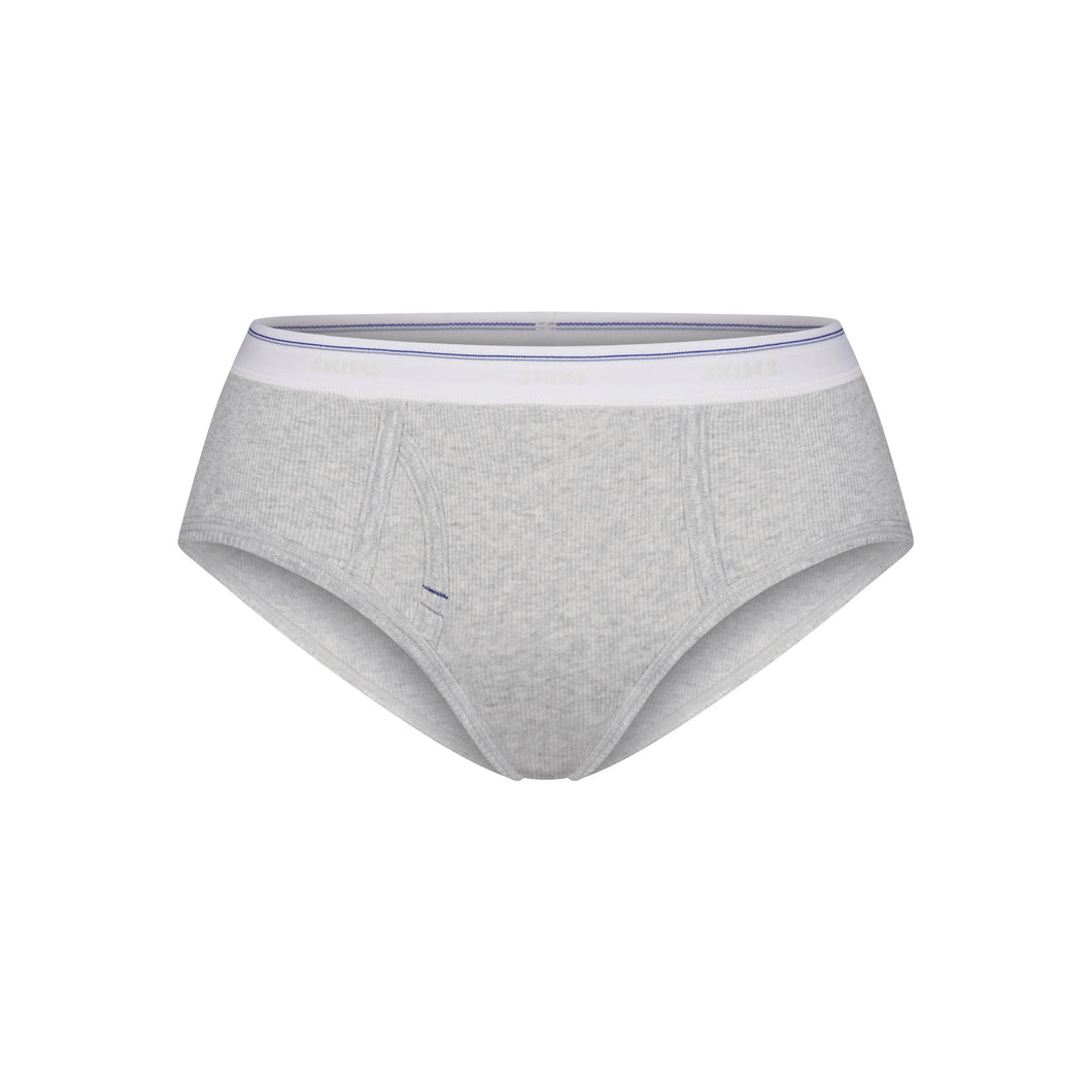 COTTON RIB HIPSTER | LIGHT HEATHER GREY STRIPE