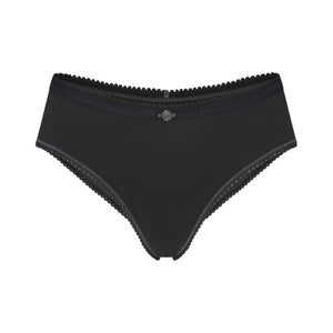 LIGHTWEIGHT COTTON LOGO PICOT HIPSTER | SOOT