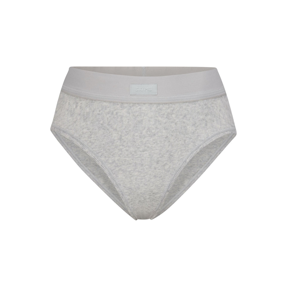 COTTON RIB BRIEF | LIGHT HEATHER GREY