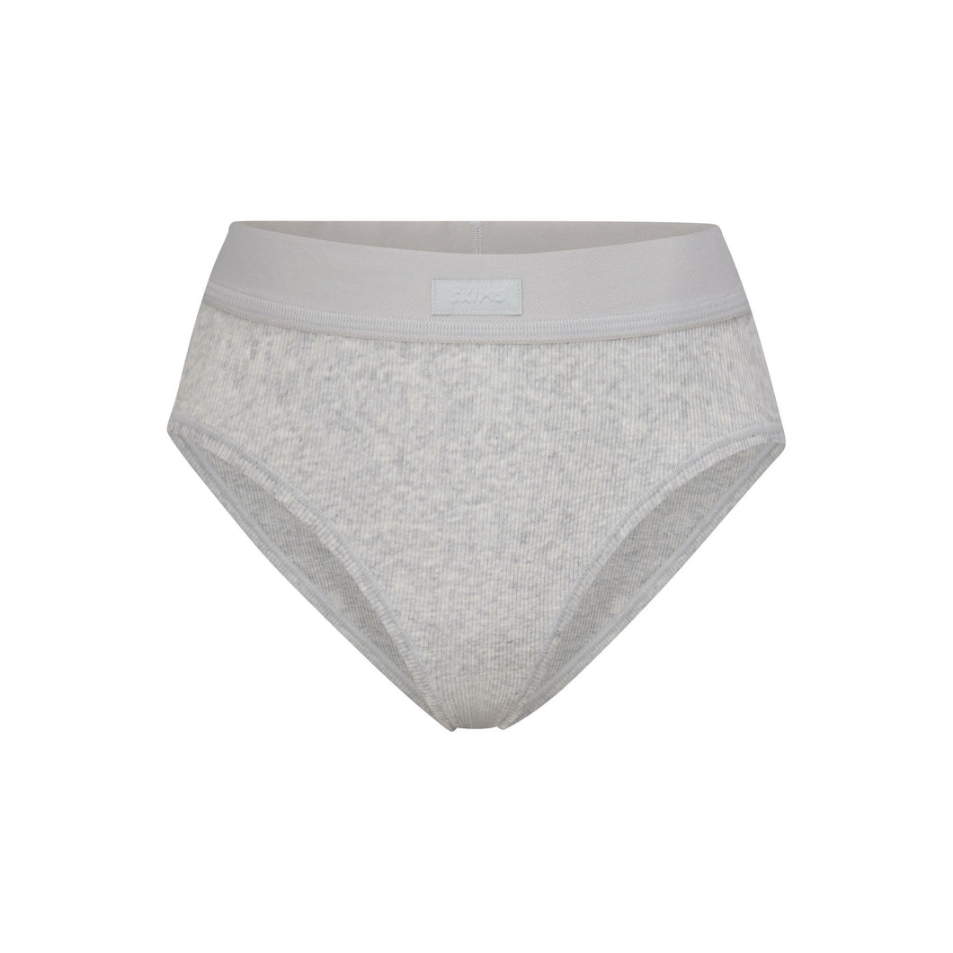 COTTON RIB BRIEF | LIGHT HEATHER GREY