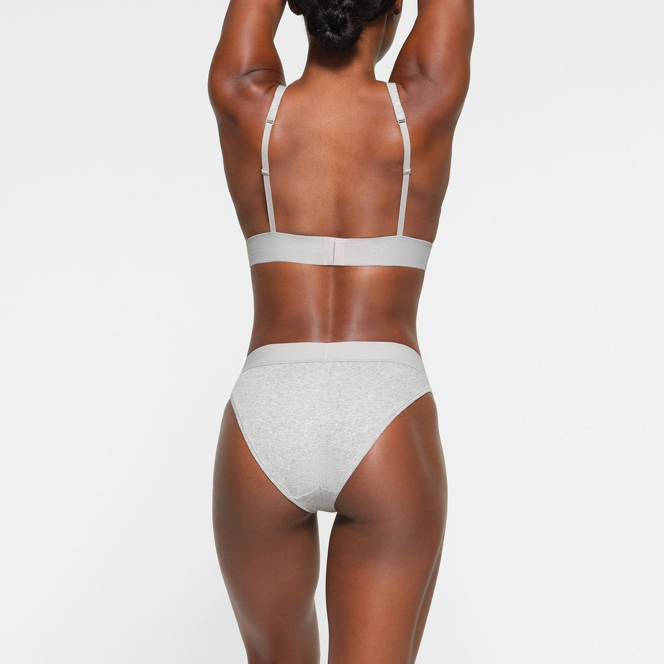COTTON RIB BRIEF | LIGHT HEATHER GREY