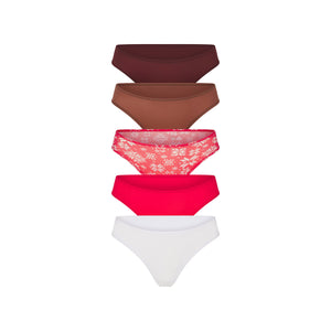 FITS EVERYBODY CHEEKY BRIEF 5-PACK | BRANDY MULTI