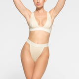 COTTON RIB THONG | BONE