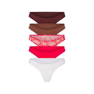 FITS EVERYBODY THONG 5-PACK | BRANDY MULTI