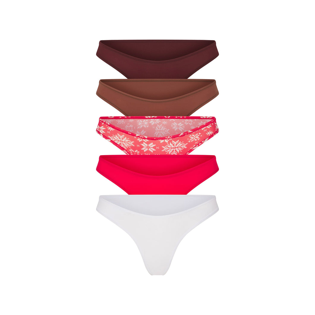 FITS EVERYBODY THONG 5-PACK | BRANDY MULTI