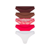 FITS EVERYBODY THONG 5-PACK | BRANDY MULTI