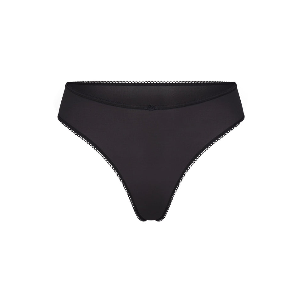 FITS EVERYBODY PICOT THONG | ONYX