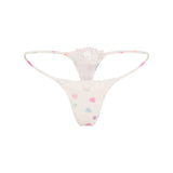 FITS EVERYBODY LACE STRING THONG | MARBLE CANDY HEART PRINT