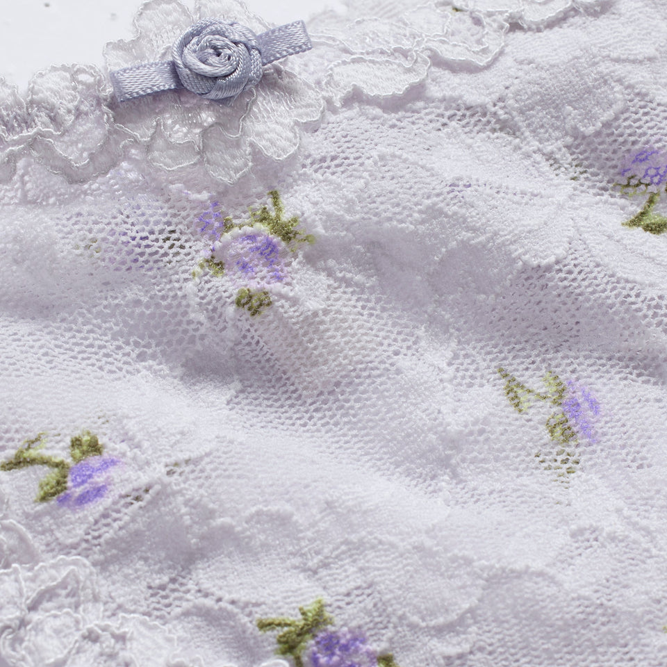 STRETCH LACE DIPPED THONG | WIND ROSEBUD PRINT