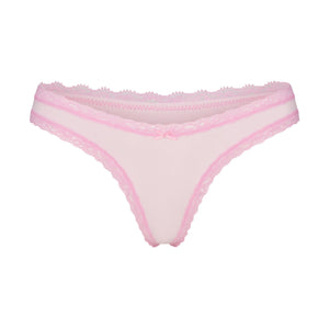 LIGHTWEIGHT COTTON LACE THONG | CHERRY BLOSSOM