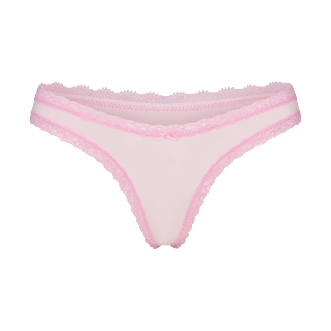 LIGHTWEIGHT COTTON LACE THONG | CHERRY BLOSSOM