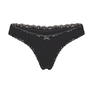 LIGHTWEIGHT COTTON LACE THONG | SOOT