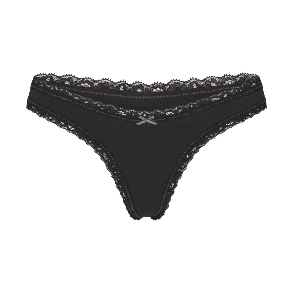 LIGHTWEIGHT COTTON LACE THONG | SOOT