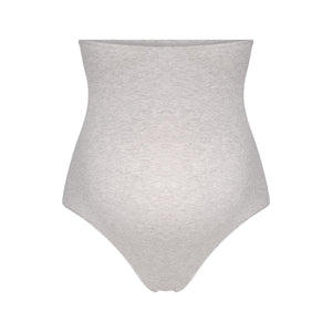COTTON JERSEY MATERNITY HIGH-WAISTED THONG | LIGHT HEATHER GREY