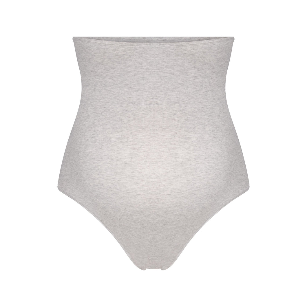 COTTON JERSEY MATERNITY HIGH-WAISTED THONG | LIGHT HEATHER GREY