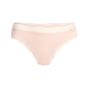 COTTON JERSEY LACE THONG | PRIMROSE