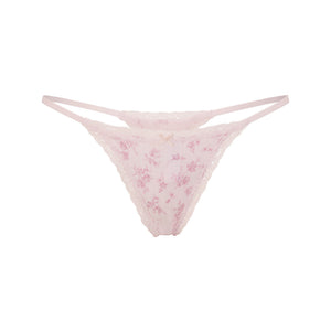 LIGHTWEIGHT COTTON POINTELLE LACE STRING THONG | BLOOM DAINTY FLORAL