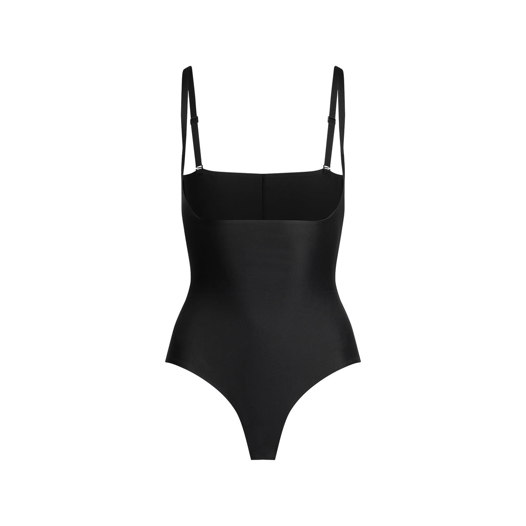 SKIMS BODY CORE SCULPT OPEN BUST THONG BODYSUIT | ONYX