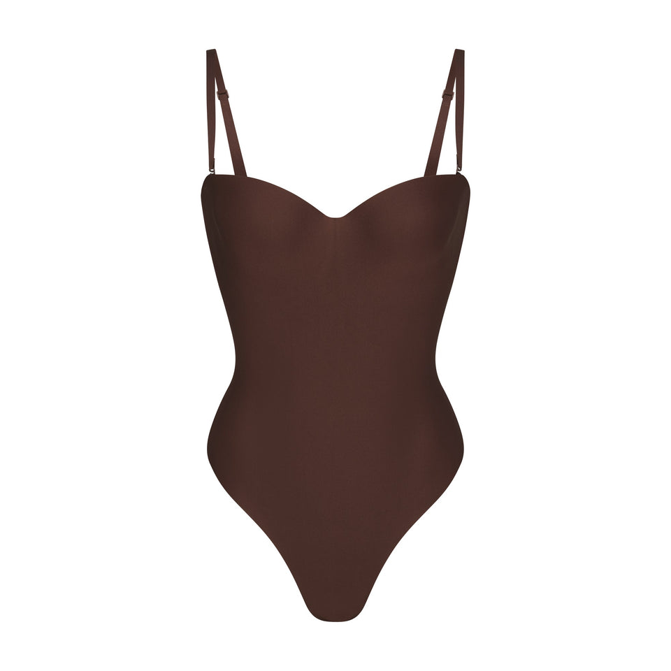 SKIMS BODY UNDERWIRE THONG BODYSUIT | COCOA