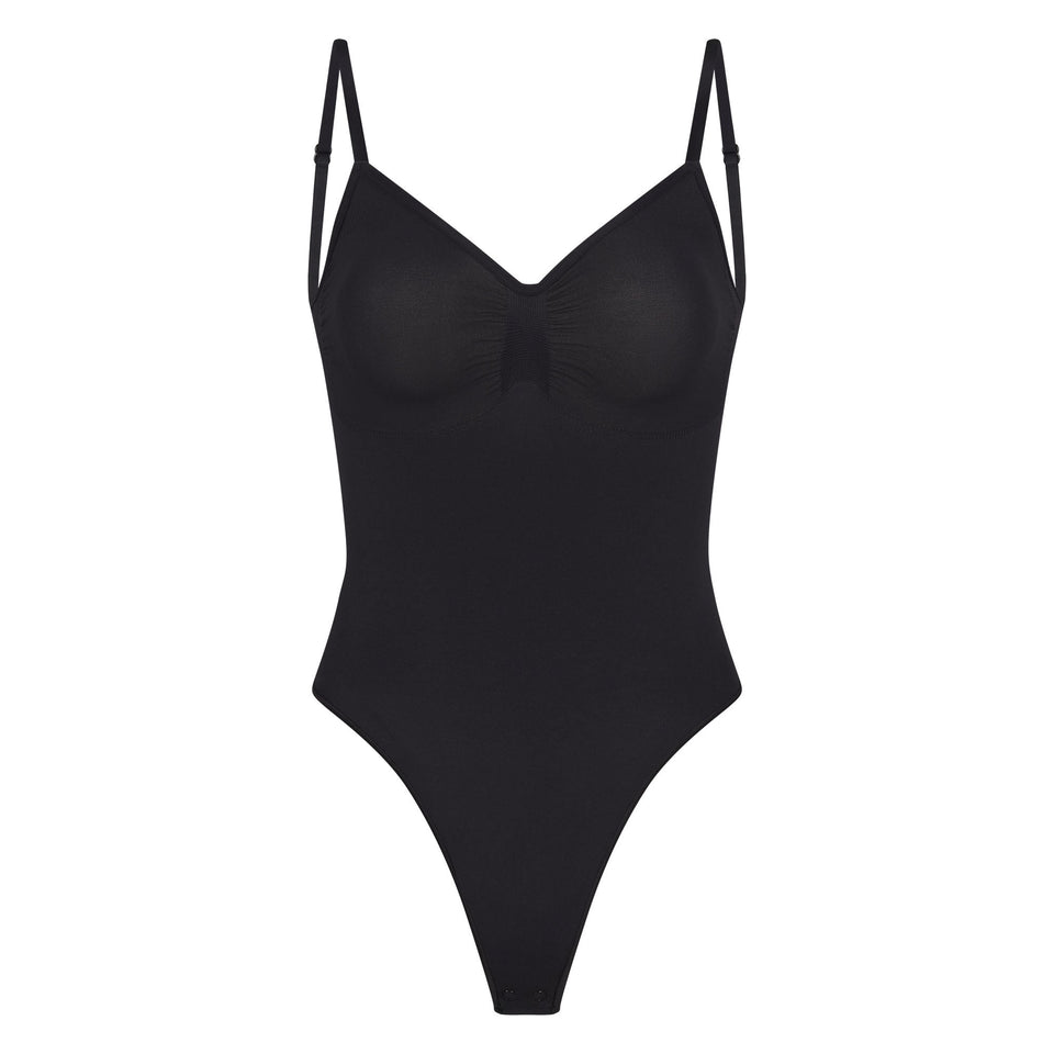 SEAMLESS SCULPT LOW BACK THONG BODYSUIT | ONYX