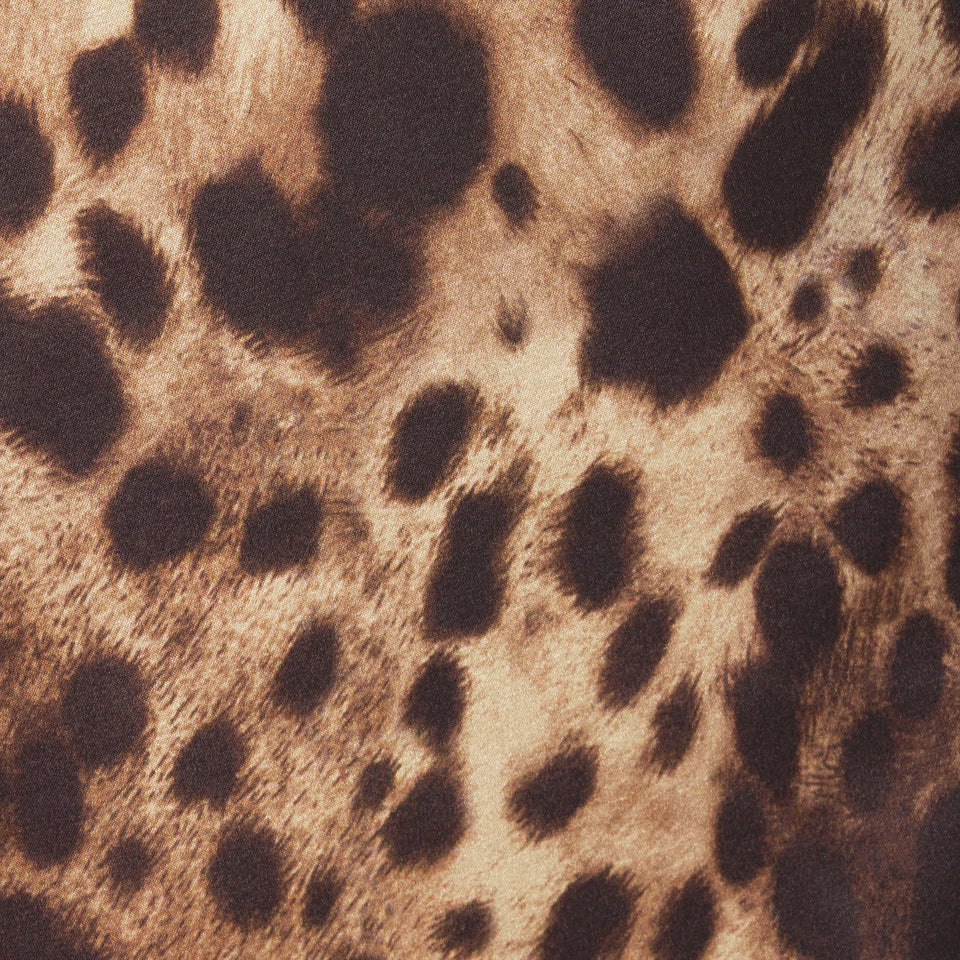 DOLCE&GABBANA X SKIMS SILK LONG ROBE | LEOPARD