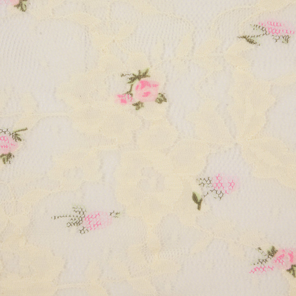 STRETCH LACE BOY SHORT | BUTTER ROSEBUD PRINT
