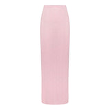 SWEATER POINTELLE LONG SKIRT | BABY PINK
