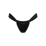 SIGNATURE SWIM RUCHED THONG BIKINI BOTTOM | ONYX