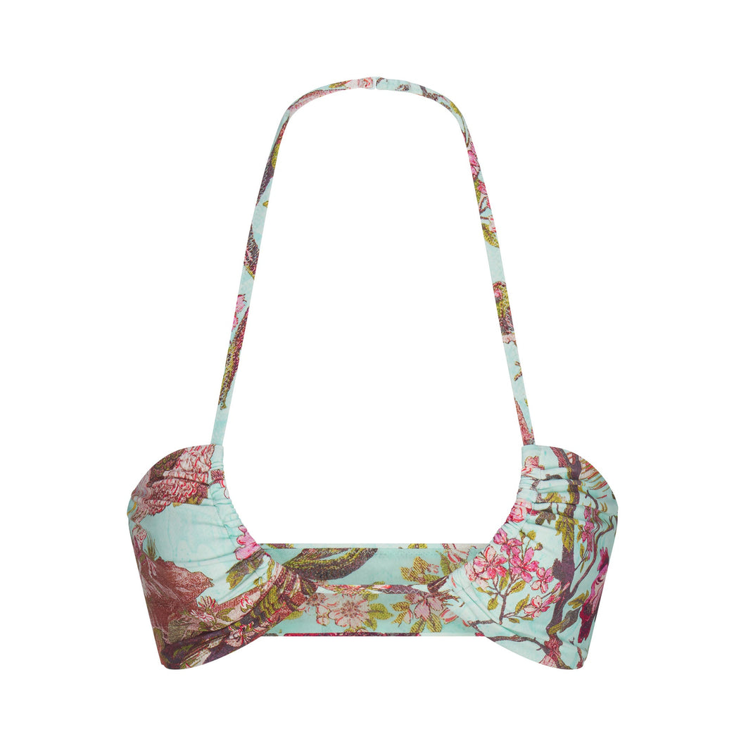ROBERTO CAVALLI X SKIMS HALTER BIKINI TOP | FAGIANELLA PRINT