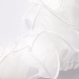 BRIDAL SWIM RUFFLE TRIANGLE BIKINI TOP | SNOW