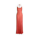 SHEER COVER-UPS LONG HALTER DRESS | AUBURN