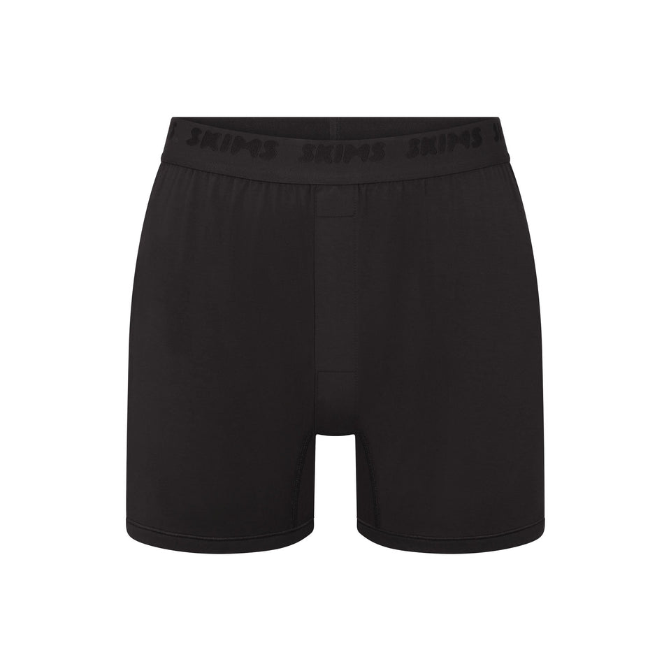 SKIMS STRETCH MENS KNIT BOXER | OBSIDIAN