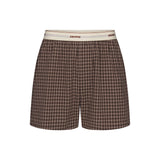 COTTON POPLIN MENS LOGO BAND BOXER | ESPRESSO CHECK