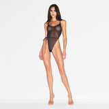 ULTRA FINE MESH BRIEF BODYSUIT | OBSIDIAN