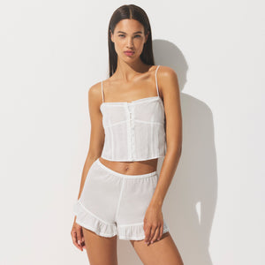 COTTON VOILE CROPPED CAMI | MARBLE