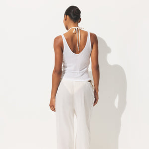 SHEER RIB V NECK TANK | SNOW