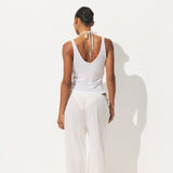 SHEER RIB V NECK TANK | SNOW