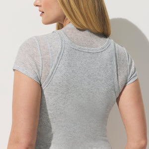 SHEER RIB TANK | LIGHT HEATHER GREY