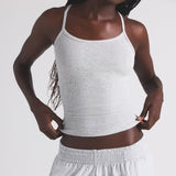 COTTON RIB LONG CAMI | LIGHT HEATHER GREY