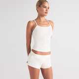 COTTON RIB LONG CAMI | MARBLE