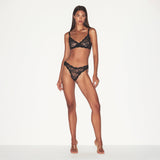 STRETCH LACE UNLINED DEMI BRA | SOOT